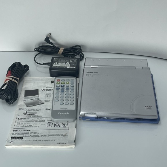 Panasonic Portable DVD Player Tested DVD-LV60 With Charger & Remote Tested